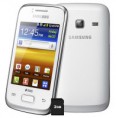 Smartphone Samsung S6102 Galaxy Y Dual Chip Branco com Display 3.14", Câmera 3.2MP, Android 2.3, Tecnologia 3G, Wi-Fi e Cartão de 2GB